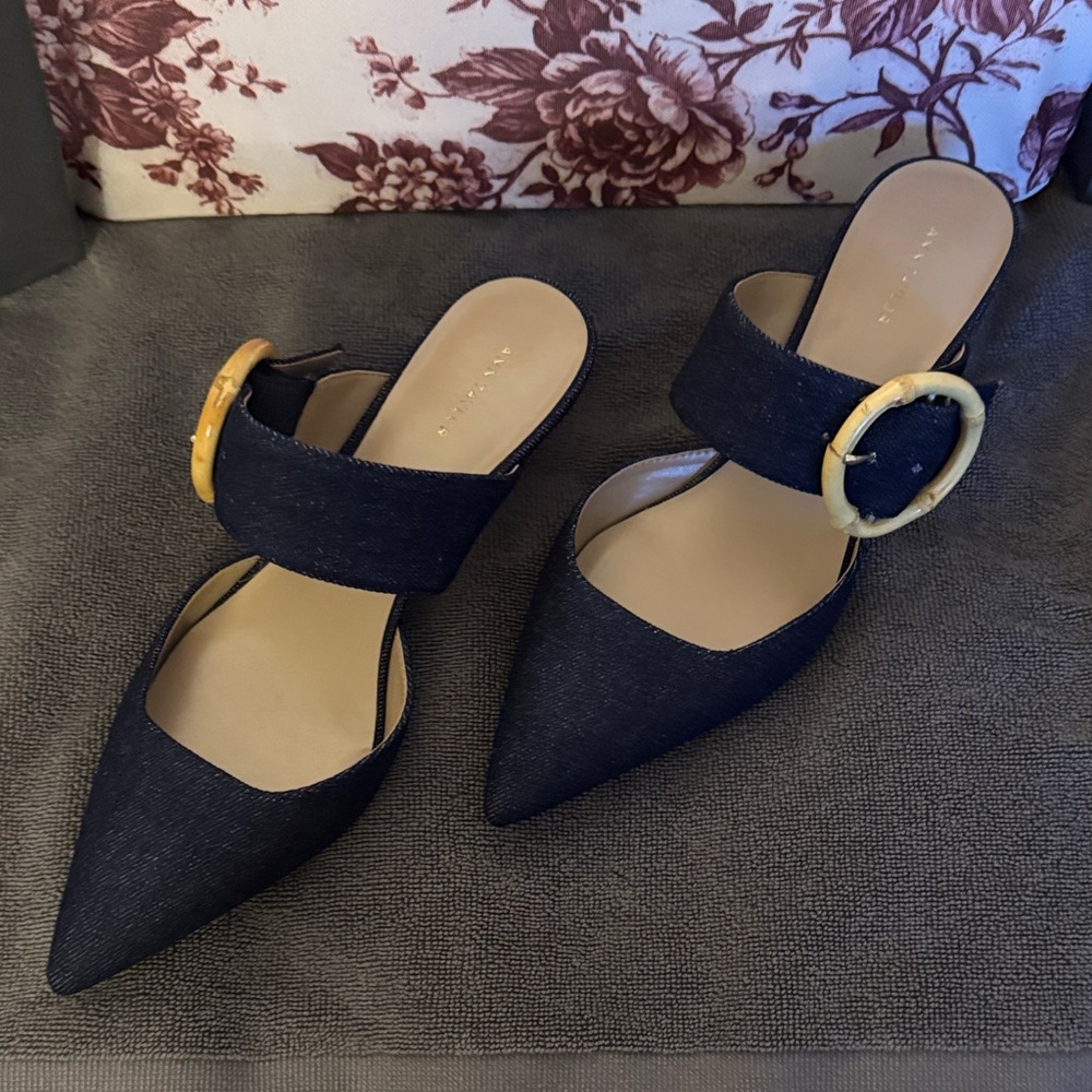 Ann Taylor Navy Mules